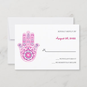 Cartes de réponse Hamsa colorées élégantes