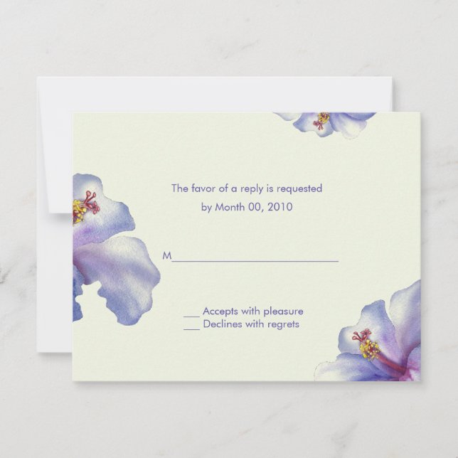 Cartes de réponse Hibiscus aquarelle (Devant)