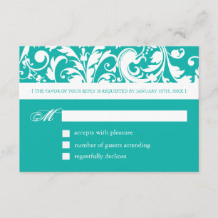 Cartes de réponse Jade - RSVP 3,5 pouces X 5 pouce