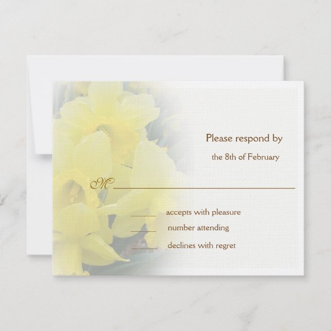 Cartes de réponse Jonquille (Devant)