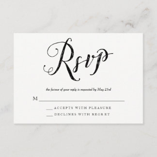 Cartes de réponse M. & Mme Black & White Wedding R