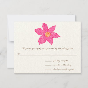 Cartes de réponse Mariage à fleurs roses Whimsical