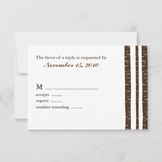 Cartes de réponse Mariage Birch Trees (Devant)