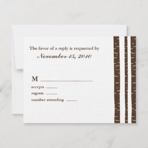 Cartes de réponse Mariage Birch Trees