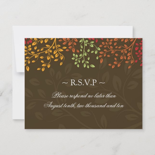 Cartes de réponse mariage de automne (Devant)