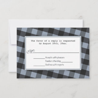 Cartes de réponse Mariage de vélo En vichy alterna
