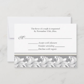 Cartes de réponse Mariage gris et beige