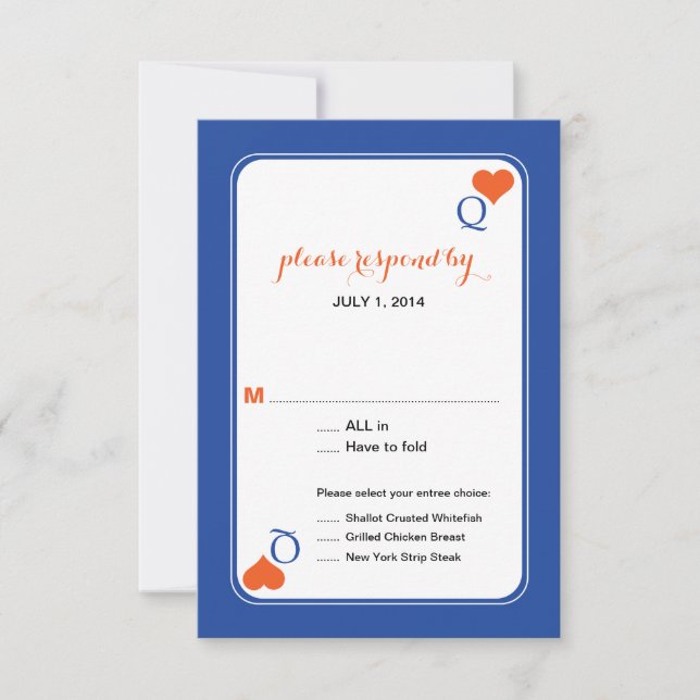 Cartes de réponse mariage jeu de cartes Reine de C (Devant)