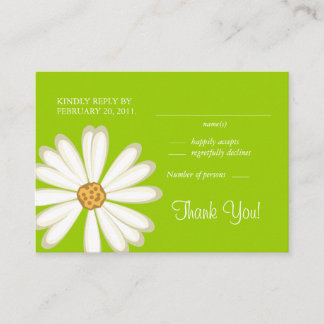 Cartes de réponse Mariage marguerite blanc vert ci