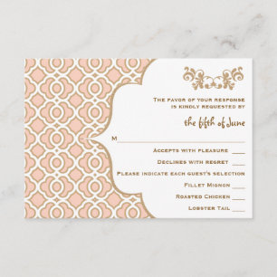 Cartes de réponse Mariage Marocaines en or rose