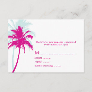 Cartes de réponse Mariage Palm Trees