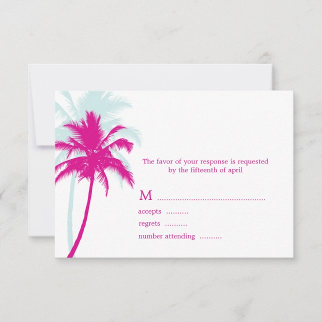 Cartes de réponse Mariage Palm Trees (Devant)