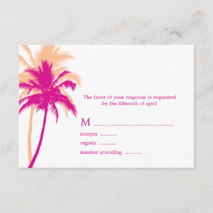 Cartes de réponse Mariage Palm Trees