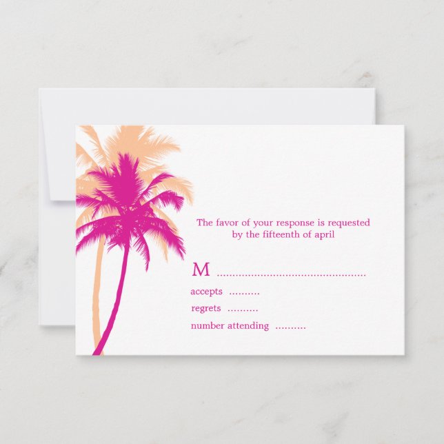 Cartes de réponse Mariage Palm Trees (Devant)