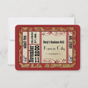 Cartes de réponse Mariage Red & Gold Showbill