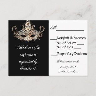Cartes de réponse Masquerade Ball