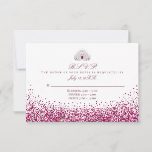 Cartes de réponse Paillettes Bourgogne