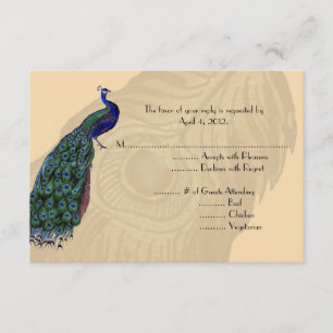 Cartes de réponse Peacock vintages avec options de