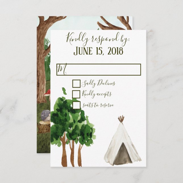 Cartes de réponse pour Dans la forêt (Devant / Derrière)