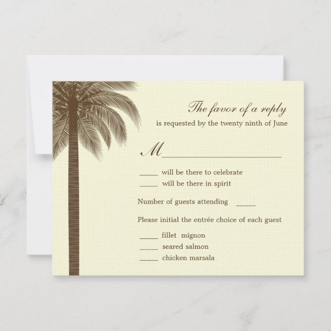 Cartes de réponse pour mariage à Palm Beach - Marr (Devant)