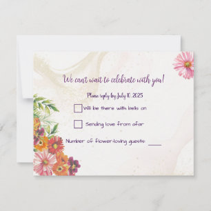 Cartes de réponse pour mariage printanier aux fleu