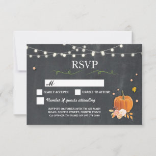 Cartes de réponse pour mariage rustique avec craie