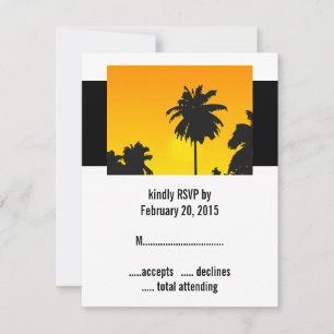Cartes de réponse pour mariage tropical Cérémonie