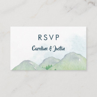 Cartes de réponse pour petit mariage dans les Mont