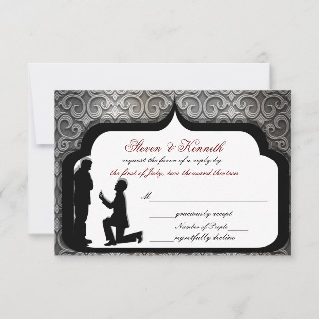 Cartes de réponse pour proposition de mariage gay/ (Devant)