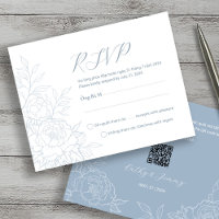 Cartes de réponse poussiéreuses bleues RSVP Pivoin
