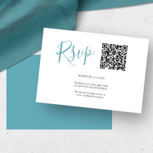 Cartes de réponse QR code Bleu turquoise