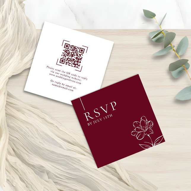 Cartes de réponse QR Code élégantes pour mariage e (Créateur téléchargé)