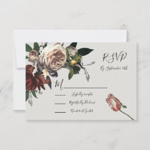 Cartes de réponse Rembrandt Floral Mariage RSVP