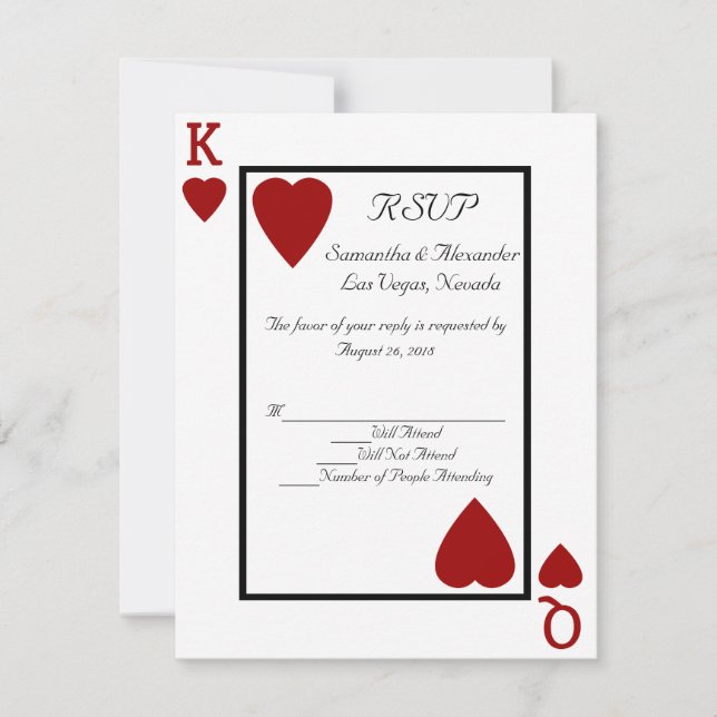 Cartes de réponse roi/reine de jeu de CustomInvite (Devant)