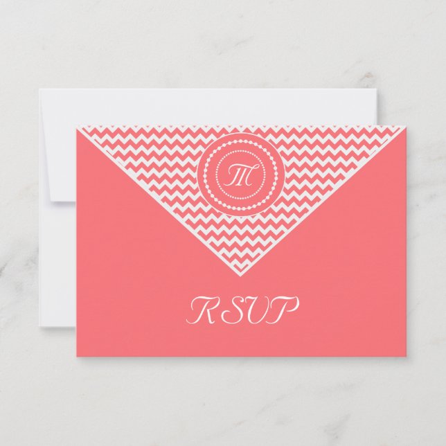 Cartes de réponse Rose Chevron (Devant)