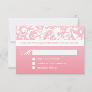 Cartes de réponse rose Pretty Ombre - RSVP 3,5" X 