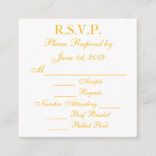 Cartes de réponse RSVP Baylor or et blanc