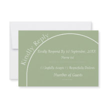 Cartes de réponse RSVP de mariage à arche vert sau