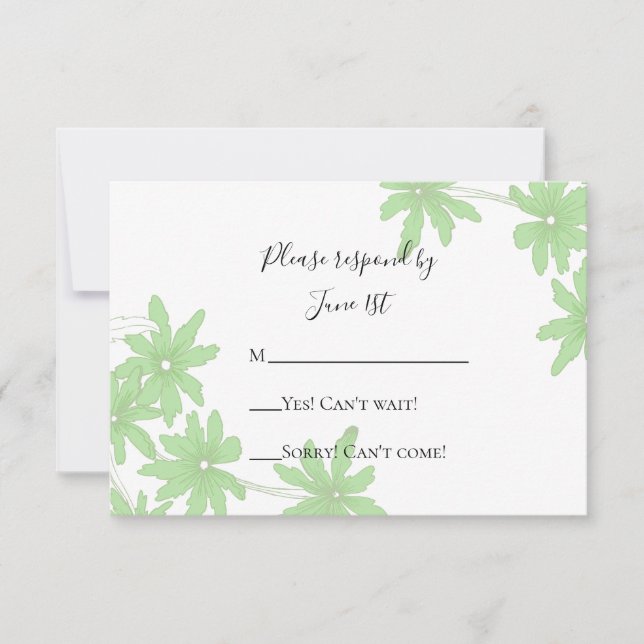 Cartes de réponse RSVP de mariage de maris vert cl (Devant)