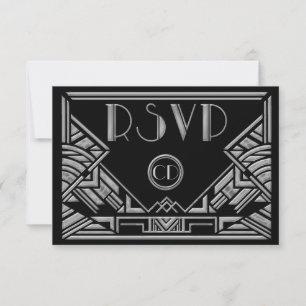 Cartes de réponse RSVP de mariage de style Gatsby