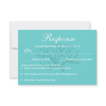 Cartes de réponse RSVP de Mariage Seahorse Vert Se