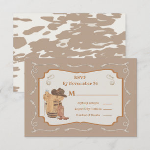 Cartes de réponse RSVP de Western Cowboy Wedding