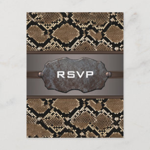 Cartes de réponse RSVP en cuir de serpent Invitati