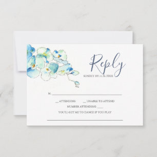 Cartes de réponse RSVP Fleur d'orchidée à l'aquare