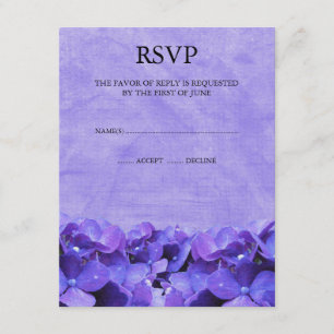 Cartes de réponse RSVP Hydrangea violet