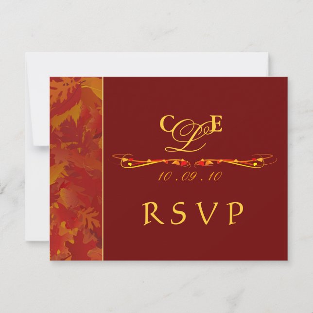 Cartes de réponse RSVP - Invitations de mariage d' (Devant)