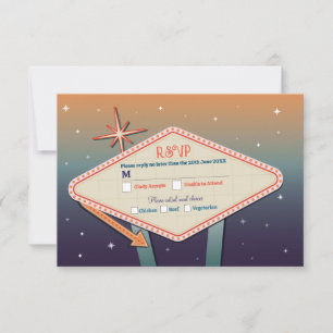 Cartes de réponse RSVP Mariage Casino Las Vegas