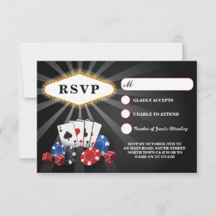 Cartes de réponse RSVP Mariage Casino Las Vegas