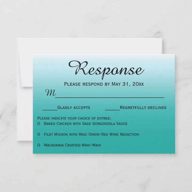 Cartes de réponse RSVP Ombre Ocean Wedding (Devant)