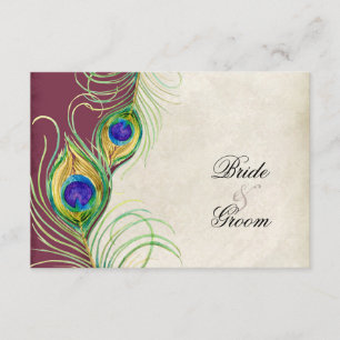 Cartes de réponse RSVP Peacock Feathers